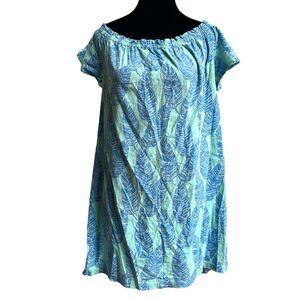 Vineyard Vines Linen Mini Dress Size Small Tropical Palm Beach Print